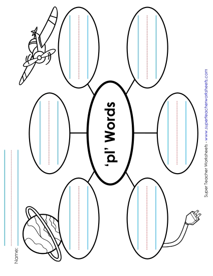 Worksheets - Word Web (Pl- Words) (Printable PDF Worksheet)