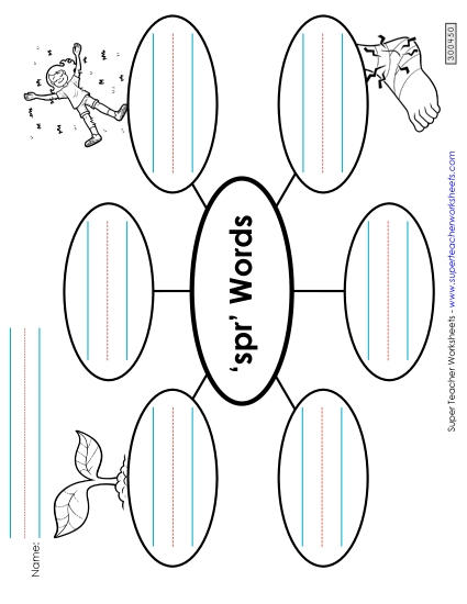 Worksheets - Word Web (Spr- Words) (Printable PDF Worksheet)
