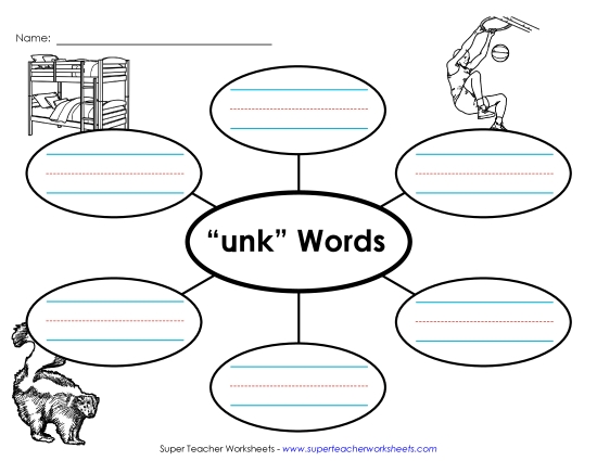 Worksheets - Word Web (-unk) (Printable PDF Worksheet)