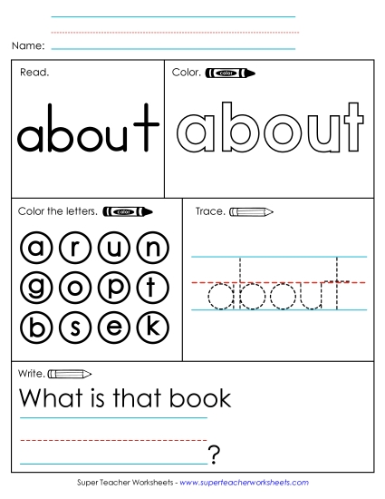 Worksheet 1: About (Printable PDF Worksheet)