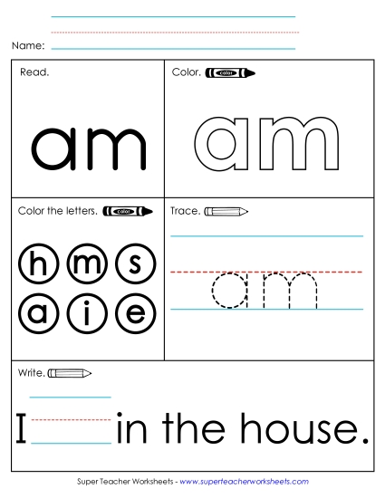 Worksheet 1: Am (Printable PDF Worksheet)
