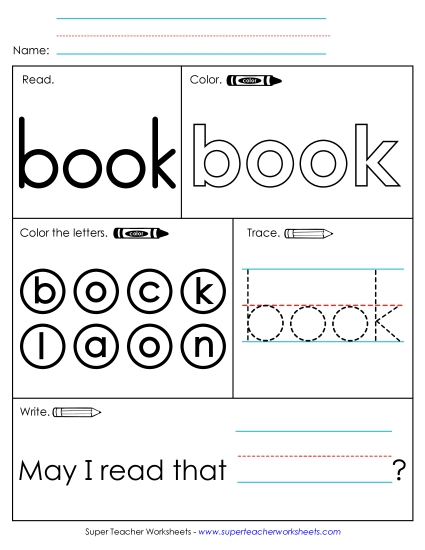 Worksheet 1: Book (Printable PDF Worksheet)