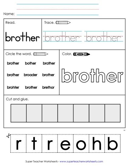 Worksheet 1: Brother (Printable PDF Worksheet)