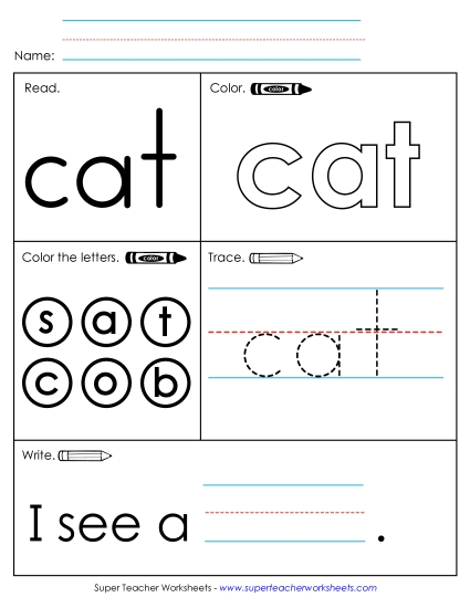 Worksheet 1: Cat (Printable PDF Worksheet)