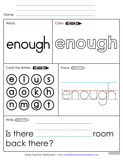 Worksheet 1: Enough (Printable PDF Worksheet)