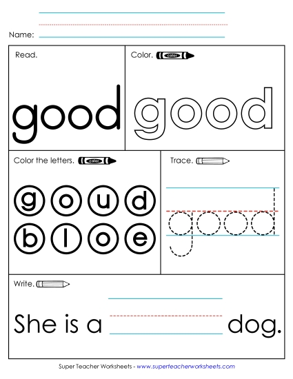 Worksheet 1: Good (Printable PDF Worksheet)