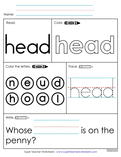Worksheet 1: Head (Printable PDF Worksheet)
