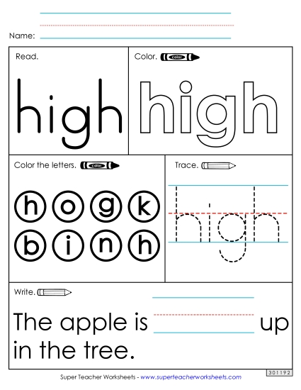 Worksheet 1: High (Printable PDF Worksheet)