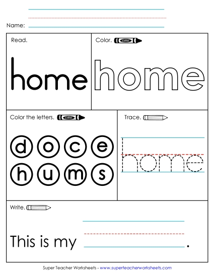 Worksheet 1: Home (Printable PDF Worksheet)