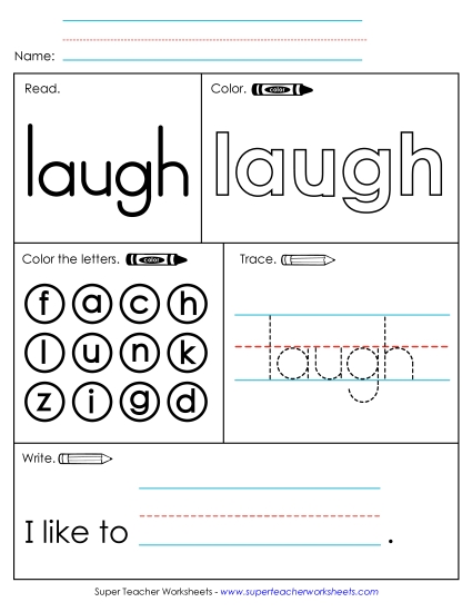 Worksheet 1: Laugh (Printable PDF Worksheet)