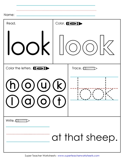 Worksheet 1: Look (Printable PDF Worksheet)
