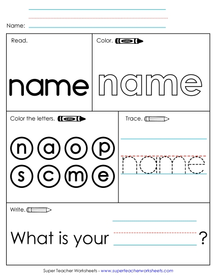 Worksheet 1: Name (Printable PDF Worksheet)