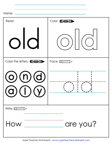 Worksheet 1: Old (Printable PDF Worksheet)