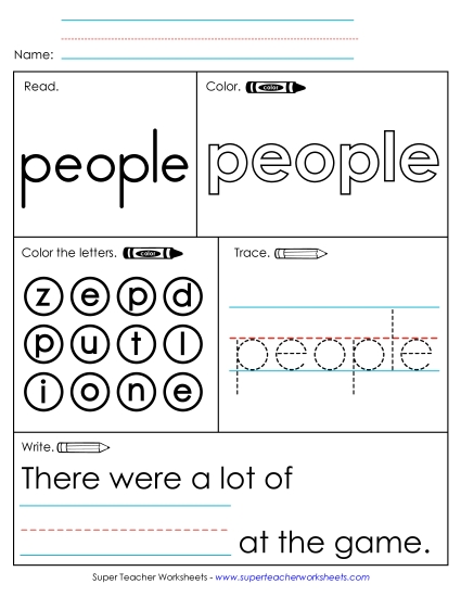 Worksheet 1: People (Printable PDF Worksheet)