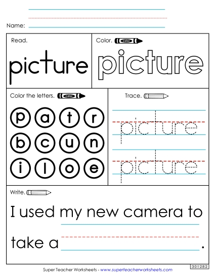 Worksheet 1: Picture (Printable PDF Worksheet)