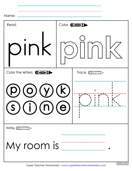 Worksheet 1: Pink (Printable PDF Worksheet)