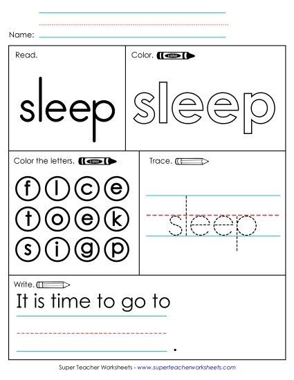 Worksheet 1: Sleep (Printable PDF Worksheet)