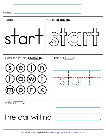 Worksheet 1: Start (Printable PDF Worksheet)