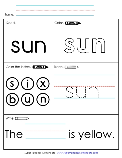 Worksheet 1: Sun (Printable PDF Worksheet)