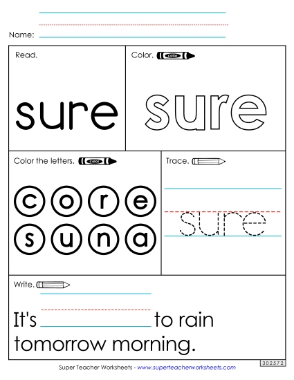 Worksheet 1: Sure (Printable PDF Worksheet)