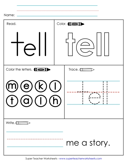 Worksheet 1: Tell (Printable PDF Worksheet)