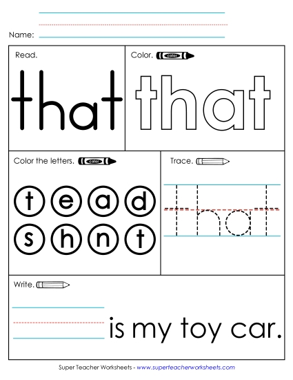 Worksheet 1: That (Printable PDF Worksheet)