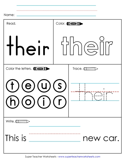 Worksheet 1: Their (Printable PDF Worksheet)