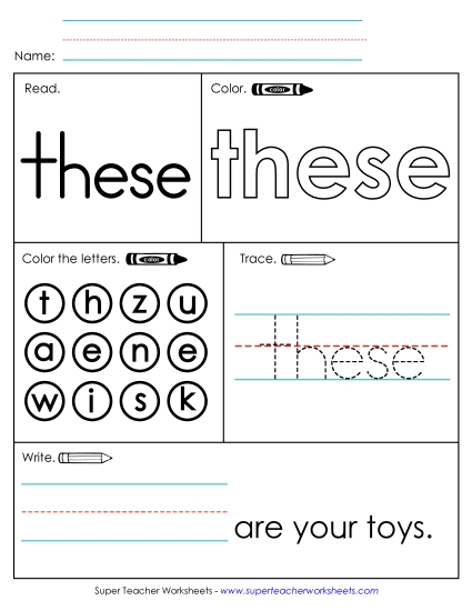 Worksheet 1: These (Printable PDF Worksheet)