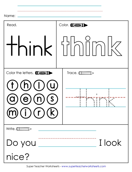 Worksheet 1: Think (Printable PDF Worksheet)
