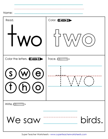 Worksheet 1: Two (Printable PDF Worksheet)
