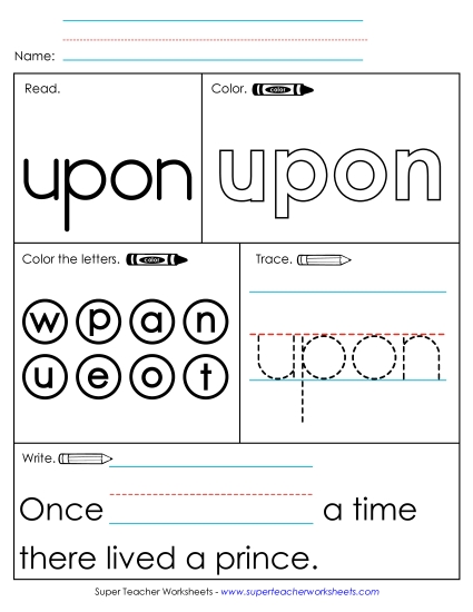 Worksheet 1: Upon (Printable PDF Worksheet)