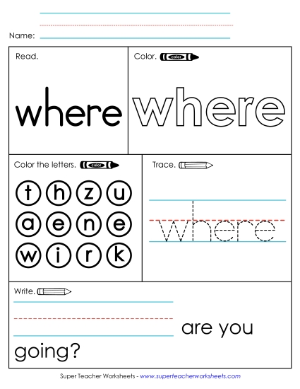 Worksheet 1: Where (Printable PDF Worksheet)