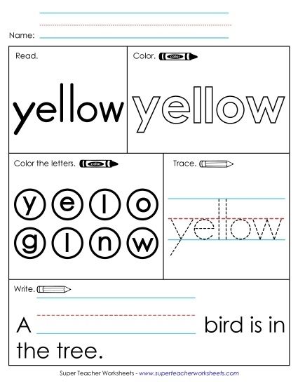 Worksheet 1: Yellow (Printable PDF Worksheet)