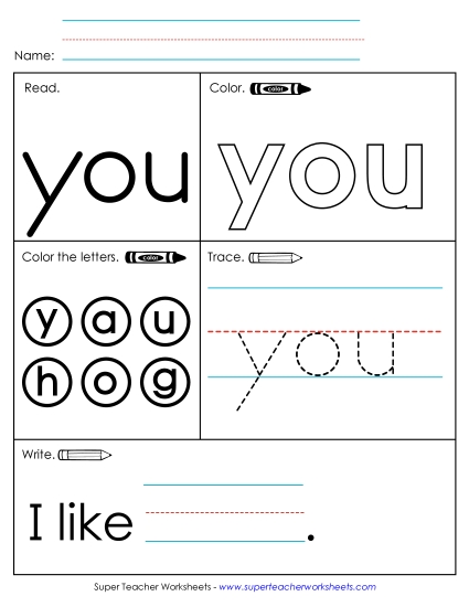 Worksheet 1: You (Printable PDF Worksheet)