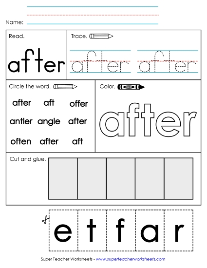 Worksheet 2: After (Printable PDF Worksheet)