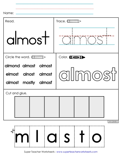 Worksheet 2: Almost (Printable PDF Worksheet)