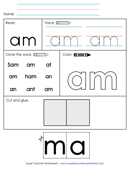 Worksheet 2: Am (Printable PDF Worksheet)