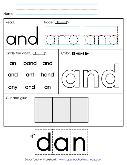 Worksheet 2: And (Printable PDF Worksheet)