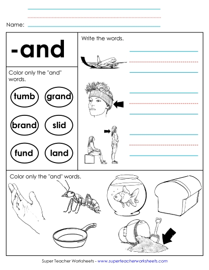 Worksheets - Worksheet 2 (-and Words) (Printable PDF Worksheet)