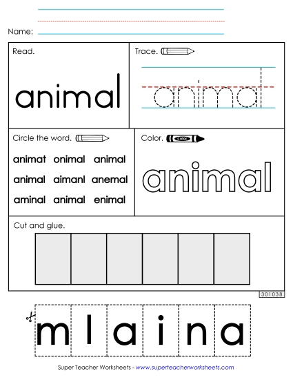 Worksheet 2: Animal (Printable PDF Worksheet)