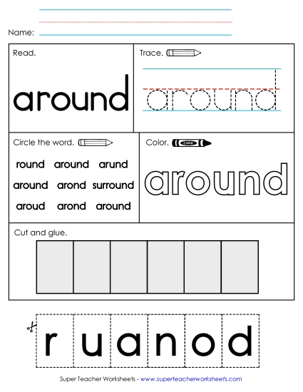 Worksheet 2: Around (Printable PDF Worksheet)