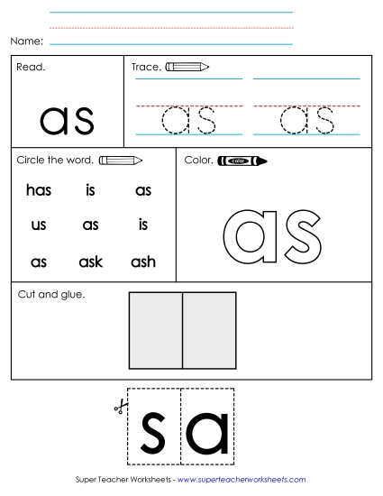 Worksheet 2: As (Printable PDF Worksheet)