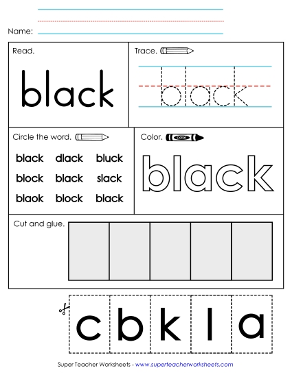 Worksheet 2: Black (Printable PDF Worksheet)