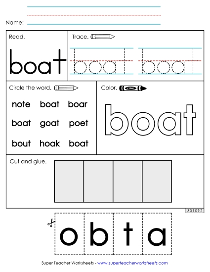 Worksheet 2: Boat (Printable PDF Worksheet)