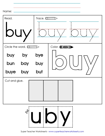 Worksheet 2: Buy (Printable PDF Worksheet)