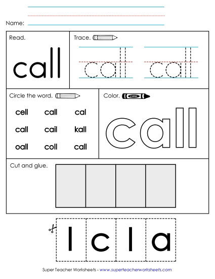 Worksheet 2: Call (Printable PDF Worksheet)