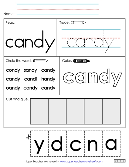 Worksheet 2: Candy (Printable PDF Worksheet)