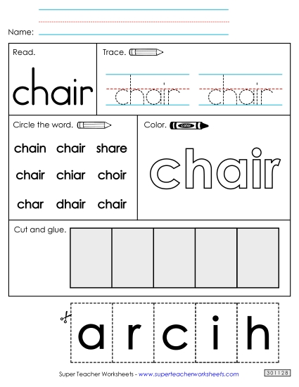 Worksheet 2: Chair (Printable PDF Worksheet)