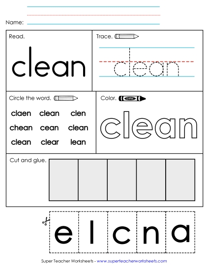Worksheet 2: Clean (Printable PDF Worksheet)