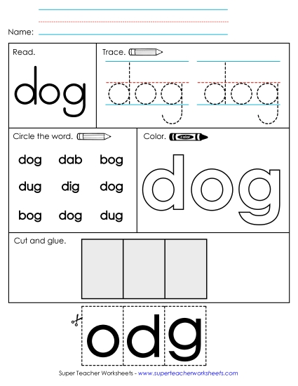 Worksheet 2: Dog (Printable PDF Worksheet)